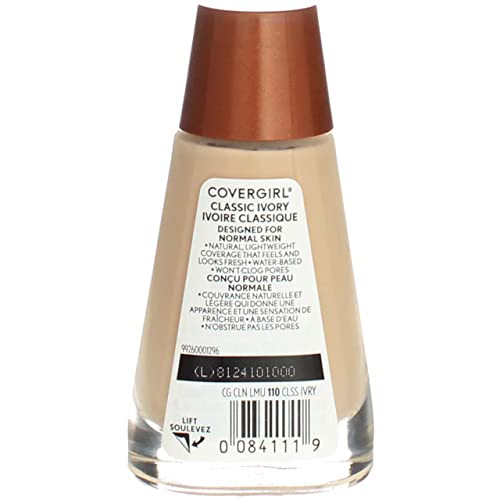 CoverGirl Clean Liquid Makeup, Classic Ivory [110], 1 oz (Pack of 4)