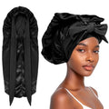 Abeillo Large Silk Bonnet for Women - Satin Hair Cap with Tie Band