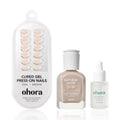 ohora Complete Nail Care Bundle: Gel Press On + Strengthener + Remover