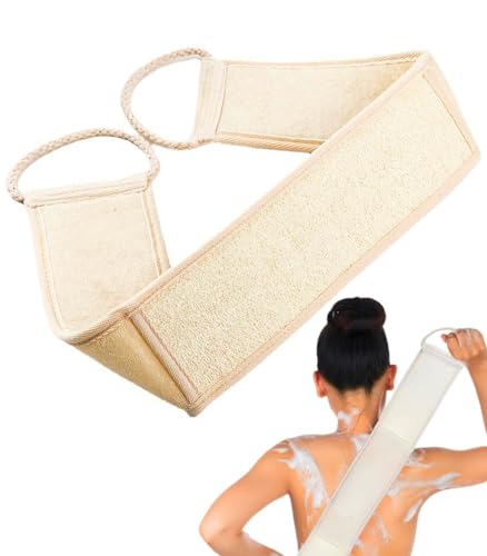 Natural Loofah Back Scrubber 27.5" with Cotton Handles