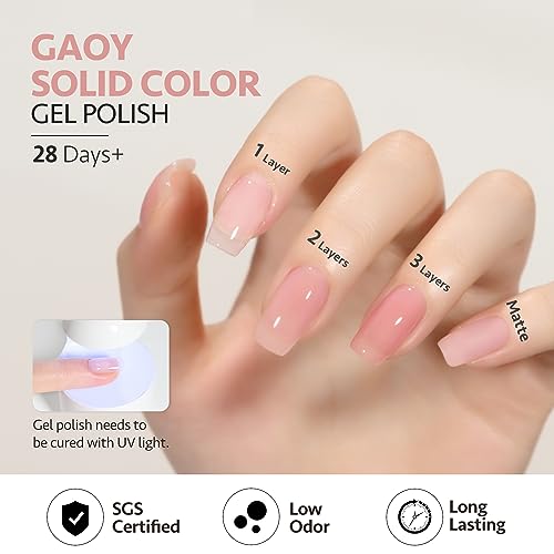GAOY Juicy Pink Sheer Gel Nail Polish 16ml Neutral Peach Translucent UV Cure