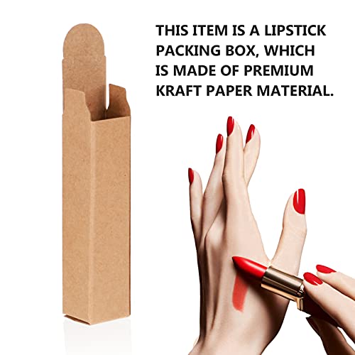 Kraft Paper Lipstick Boxes - 50 Pack, 3.3x0.8x0.8 Inch