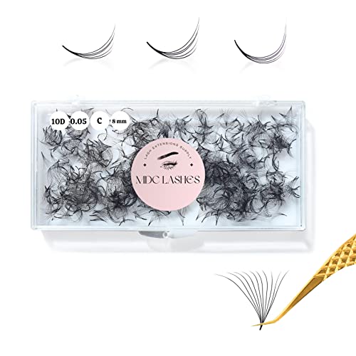 MDC LASHES Promades Eyelash Fan 500fans | 5D-16D, 0.05-0.07 Thickness, C/CC/D Curls, 8-18mm | Volume Lash Extensions Premade Lash Fans Pro Made False Eyelashes Pestanas Pelo A Pelo (7D-0.07-CC-11)