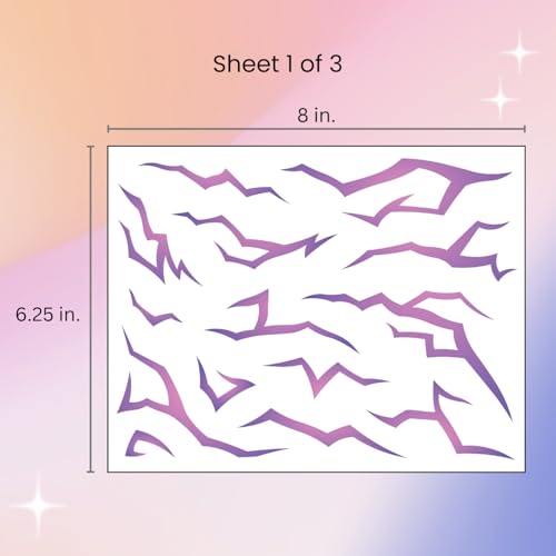 UV Glow Temporary Tattoos - 3 Sheets Neon Purple Blacklight