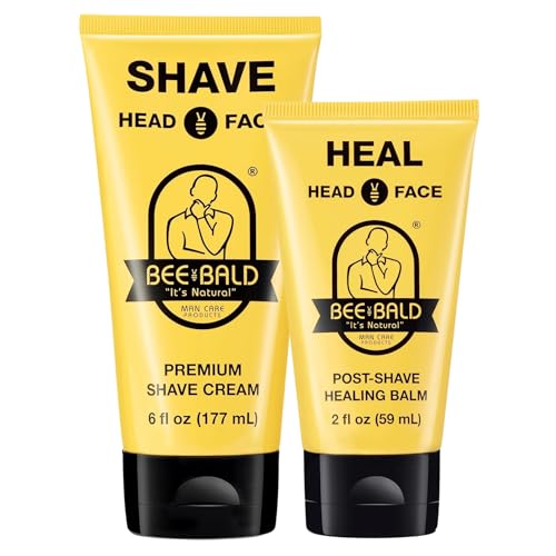 Bee Bald 2-Pack with SHAVE Premium Shaving Cream and HEAL Post-Shave Healing Balm