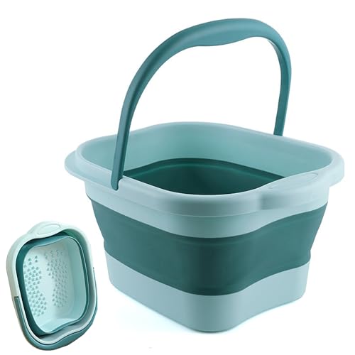 Collapsible Foot Bath Tub – 15L Portable Soak Bucket with Massage Points