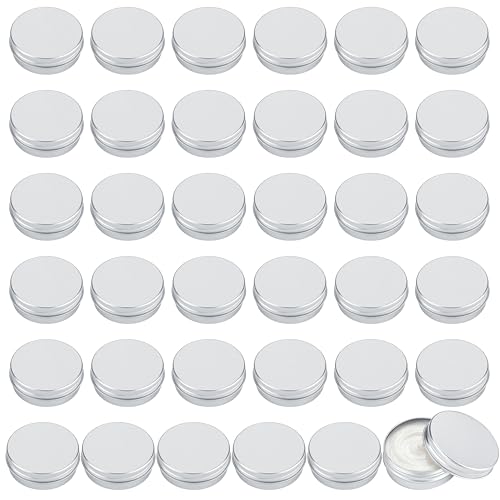 Moretoes 36 Pack 2oz Aluminum Tins with Screw Lids