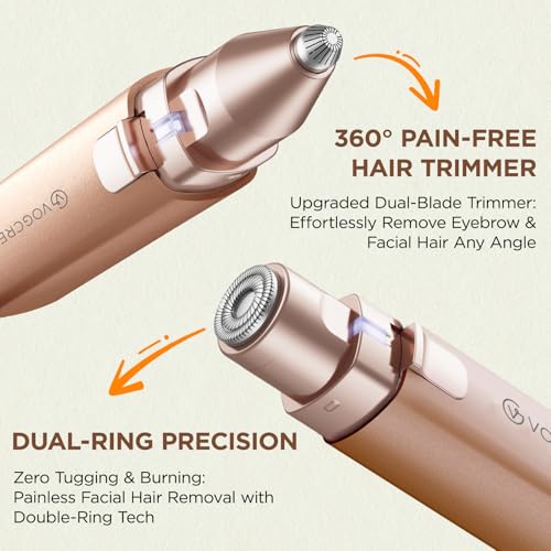 Rechargeable Facial Hair Remover & Eyebrow Trimmer for Women - 2 in 1 Electric Personal Grooming Tool