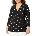 Anne Klein Women's Printed Ity 3/4 SLV Wrap Top (H22)
