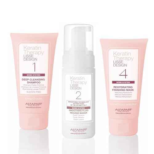 ALFAPARF MILANO Home Keratin Hair Treatment - Lisse Design Express Brazilian Hair Straightening and Smoothing - Formaldehyde Free - Sulfate Free