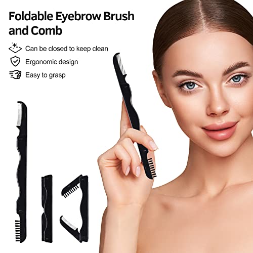 Eyelash Curler Kit with 10 Refill Pads, Tweezers & Eyebrow Brush