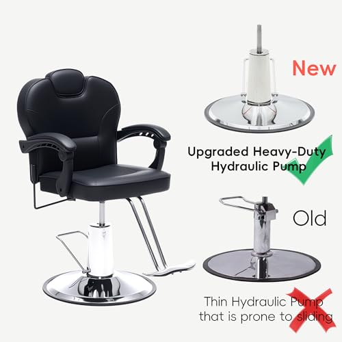 Barber Chair Heavy Duty Hydraulic Pump Salon Chair Black