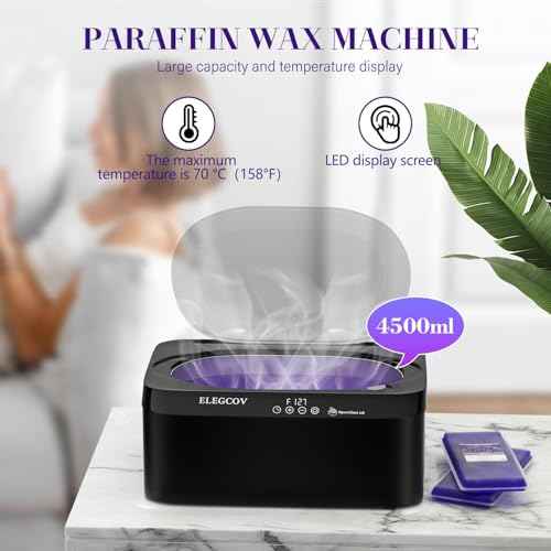 Paraffin Wax Machine for Hand and Feet, 4500ml Paraffin Warmer with 8 Pack Paraffin Wax Refills, Precision Temperature Control for Reservation Paraffin Wax Bath, Fast Wax Meltdown, Black