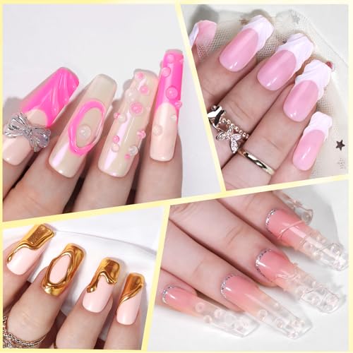 Makartt 3D Nail Gel, Sculpting Gel for Nail Art, 2 Pcs 15g DIY Craving Gel, No Wipe 3D Molding Gel for Nails Decoration Drawing Nail Gel, Manicure Sculpture Nail Charms Gel