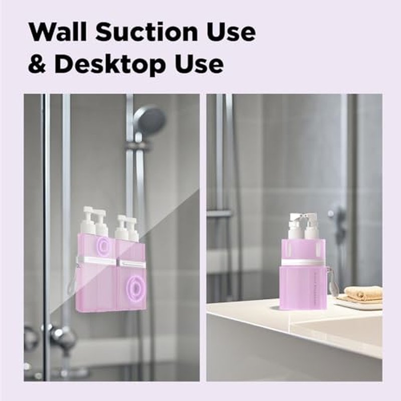 4-in-1 Travel Toiletry Dispenser Set with Suction Cup, TSA Approved