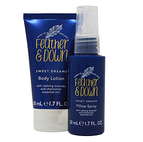 Feather & Down Sweet Dream Relax and Unwind Gift Set (100ml Pillow Spray & 125ml Body Lotion) - With Calming Lavender & Chamomile Essential Oils