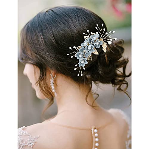 inSowni 20-Piece Dusty Blue Bridal Hair Comb & Pin Set