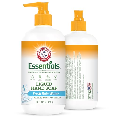 Arm & Hammer Liquid Hand Soap for Skin Cleaning - Hand Soap for Kitchen & Bathroom with Fresh Rain Water Scent - Natural Hand Soap Cleanses, Softens 14 FL Oz (414ml)