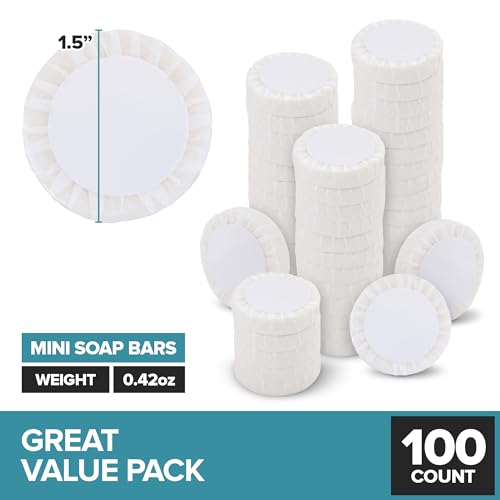Bulk Hotel Soap Bars (100 Count), Fresh Scent Travel Size Hand Soap for Hotels, Motels, and Resorts, Mini Travel Soap Bulk, Individually Wrapped Bars of Soap Bulk Pack, Guest Soaps for Bathroom