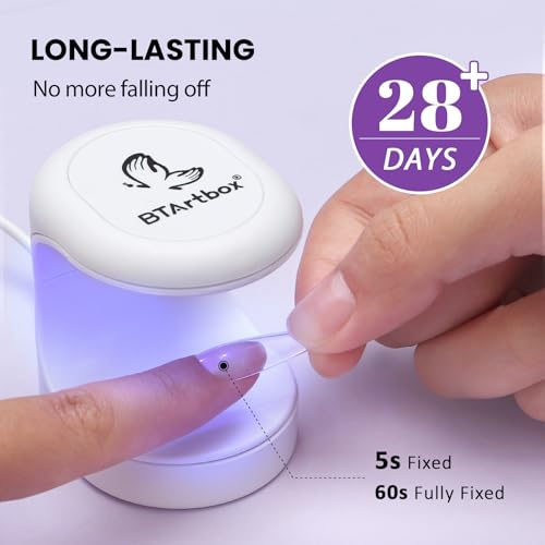 btartboxnails Short French Tip Press On Toenails - Solid Nail Gel Glue