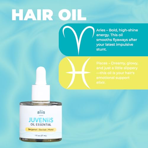 ALIIS Juveniis Hair + Skin Oil ? Multi-Use Lightweight Oil for Scalp, Hair & Body ? Hydrates, Softens & Restores Moisture - Fast Absorbing, Non-Greasy Finish, Frizz Control & Shine
