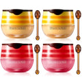 Honey & Strawberry Lip Balm Lip Mask, Hydrate Repair Prevent Dry Cracked Lip, Effective Reduces Lip Lines, Vitamin E Moisturizing Propolis Sleeping Lip Care (2Pcs Honey & 2Pcs Strawberry)