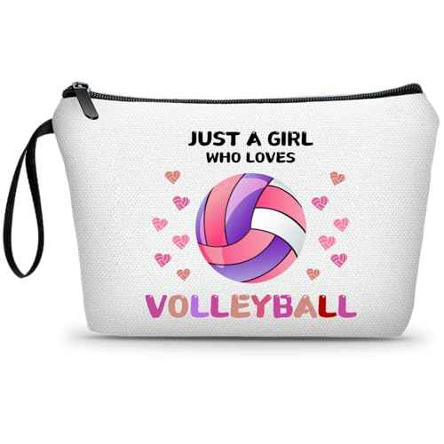 Volleyball Gifts for Teen Girls,Volleyball Gifts for Team,Volleyball Makeup Bag,Volleyball Stuff,Small Cosmetic Bag,Birthday Gifts for Friends Female,Volleyball Gifts,Christmas