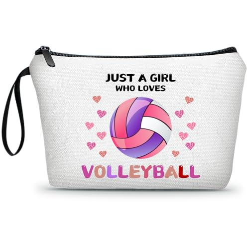 Volleyball Cosmetic Makeup Bag for Teen Girls | Canvas Pouch