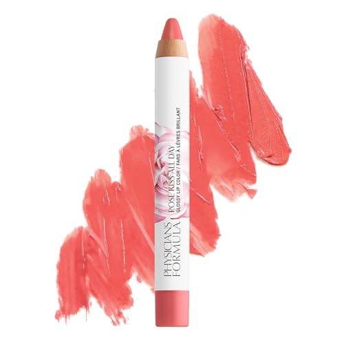 Physicians Formula Ros? Kiss All Day Glossy Lipstick Lip Color Makeup, Love Letters, | Dermatologist Tested, Clinicially Tested