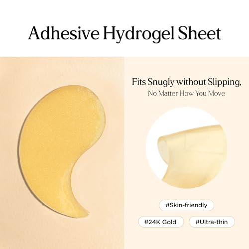 SUR.MEDIC+ SURMEDIC Perfection 24K Gold Eye patches (60 Pairs), Gel Under Eye Pad for Puffy Eyes and Dark Circles with Caffeine, Undereye Bags, Korean Eye Skin Care with Collagen