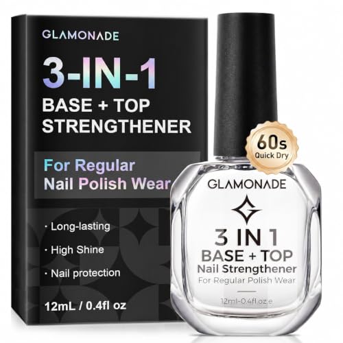 Glamonade 3-in-1 Clear Nail Polish - Quick Dry Top Coat & Base Coat