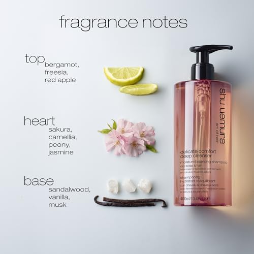 shu uemura art of hair Delicate Comfort Clarifying Shampoo For Dry Scalp & Hair - Cleanses and Softens, With Essential Nutrients and Antioxidants, 13.4 Fl Oz