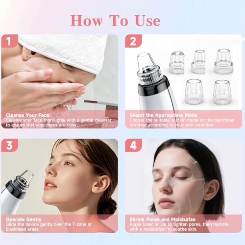 Blackhead Remover Pore Vacuum with 5 Suction Levels & LED Display
