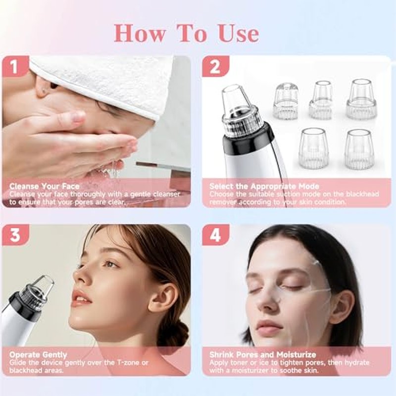 Blackhead Remover Pore Vacuum with 5 Suction Levels & LED Display