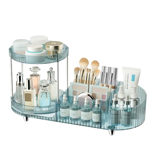 Rotating Makeup Organizer with 360 Silent Design & 5 Compartments