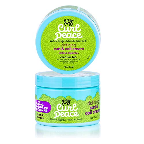 Just For Me Curl Peace Defining Curl & Coil Cream - Hydrating Hair Styling for Kids, 12 oz