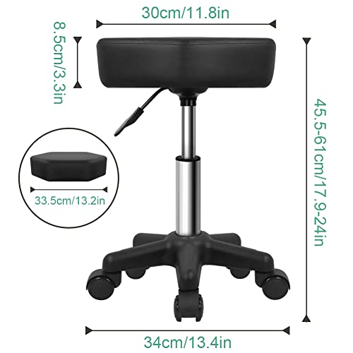 FURWOO Hexagon Rolling Stool Height Adjustable Salon Chair