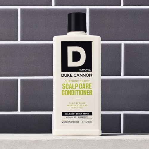 Duke Cannon Superior Grade Scalp Care Conditioner for Men, 14 oz ? Vitamin B5 for Hydration, Rosemary & Arnica for Scalp Soothing, Shea Butter & Coconut Oil for Moisture, Sulfate-Free