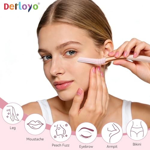 Eyebrow Razor Face Razor Dermaplaning Tool with 7 Blades & Silicone Cap
