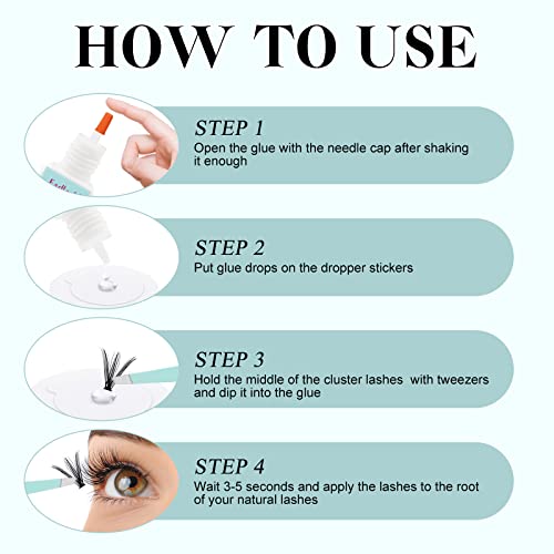 FADLASH Clear Cluster Lash Glue - Fast Drying Waterproof Eyelash Adhesive, 1 Pack