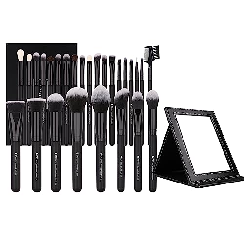 DUcare Professional Makeup Brushes Set+ Folding Mirror with Stand