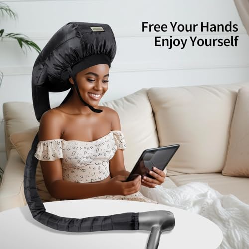 Hooded Hair Dryer Bonnet with Dual-Tube Heat | Hands-Free Drying