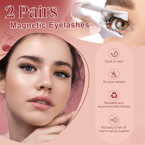 Magnetic Eyelashes with Applicator - Natural Reusable Lashes