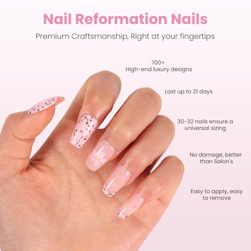 Nail Reformation Press On Nails Kit - Soft Pink Coffin Shape