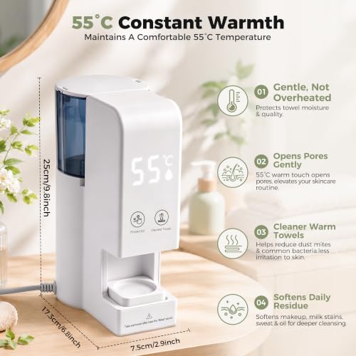 Automatic Hot Towel Dispenser & Warmer with 20 Compressed Towels - Fast 5-Second Heat