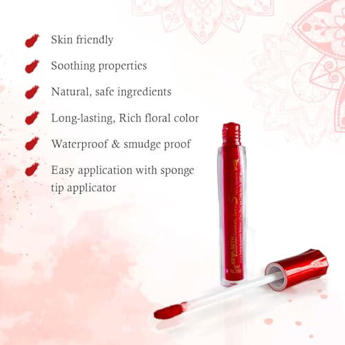 Keya Seth Natural Liquid Sindur - Waterproof Herbal Red Powder for Women (2 Pack, 5ml Each)