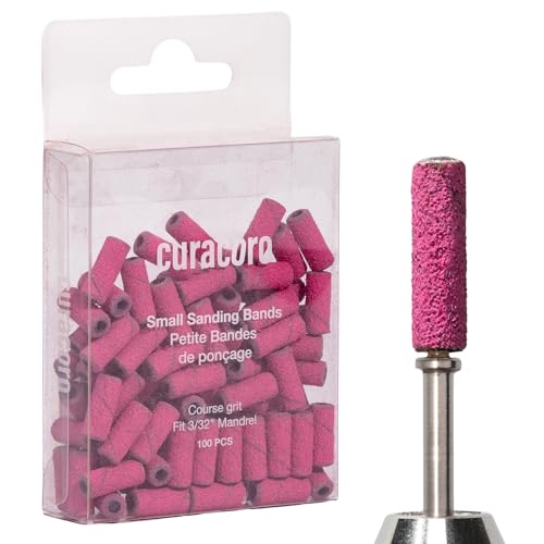 Curacoro 100 Pcs Mini Sanding Bands 120 Grit for Nail Drill