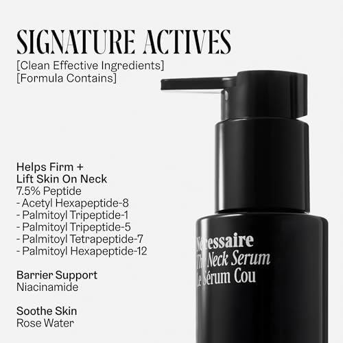 N?cessaire The Neck Serum. Fragrance-Free. 5 Peptides for Tech + Aged Neck. Skin Feels Firm, Looks Lifted. Hypoallergenic. Dermatologist-Tested. 50 ml