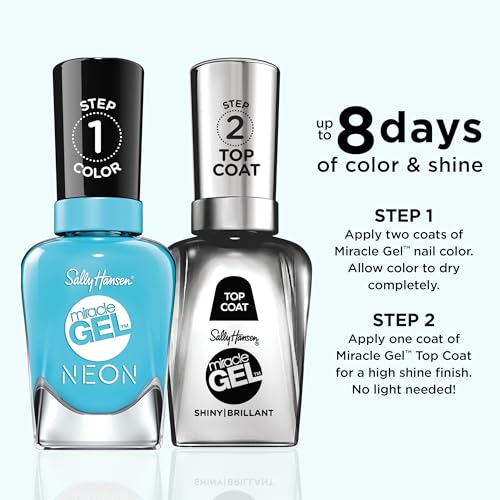 Sally Hansen Miracle Gel Neons Nail Polish - 53 Miami Ice (Neon Blue)