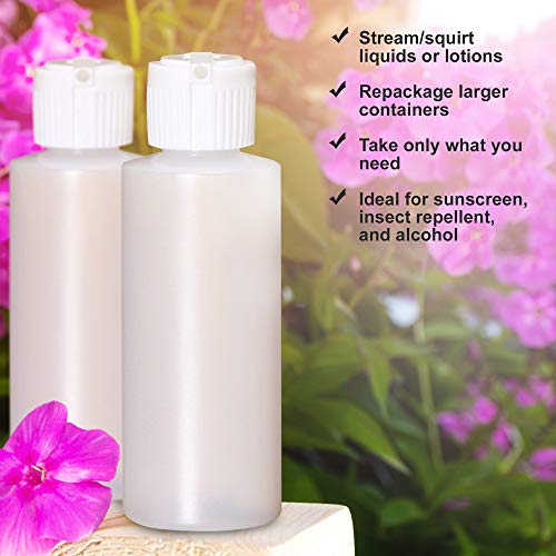 4 Oz Plastic Squeeze Bottles with Flip Top Spout (Pack of 6)